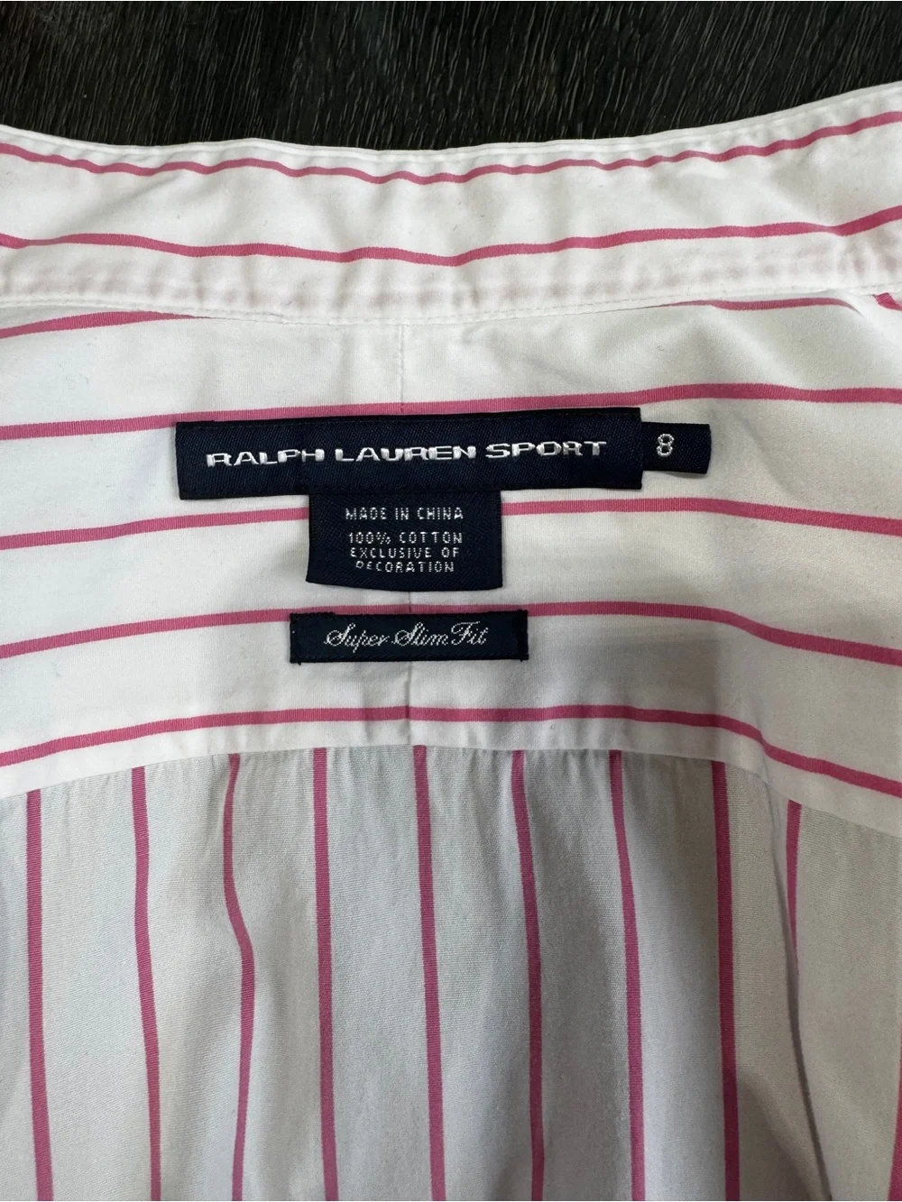 Ralph Lauren White Shirt with Pink Stripes - Picture 9 of 16